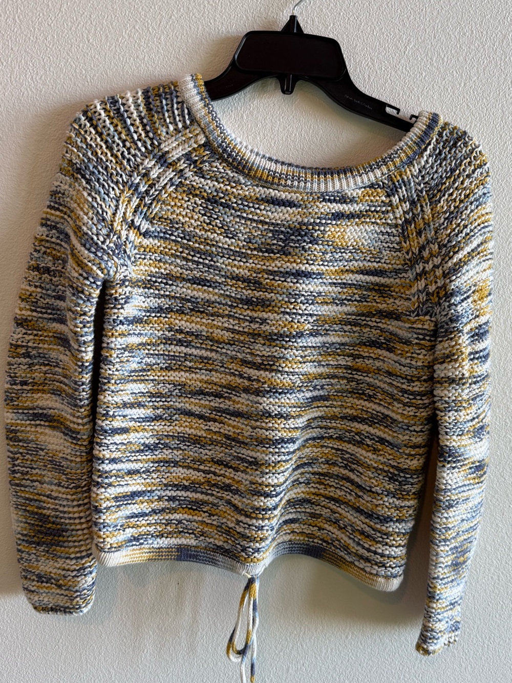 Theory Marled Crewneck Sweater in Yellow, Gray & Cream